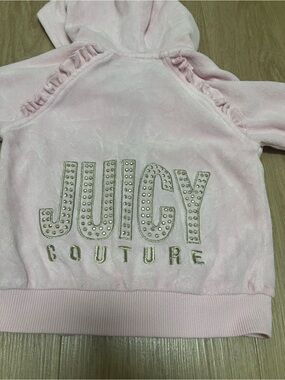 Juicy Couture Light Pink Studded Velour Hoodie